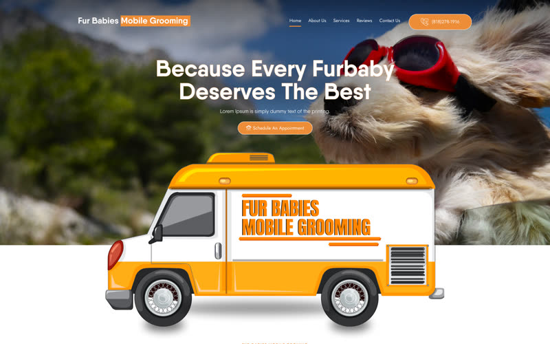 Mobile Pet Grooming, Booking website