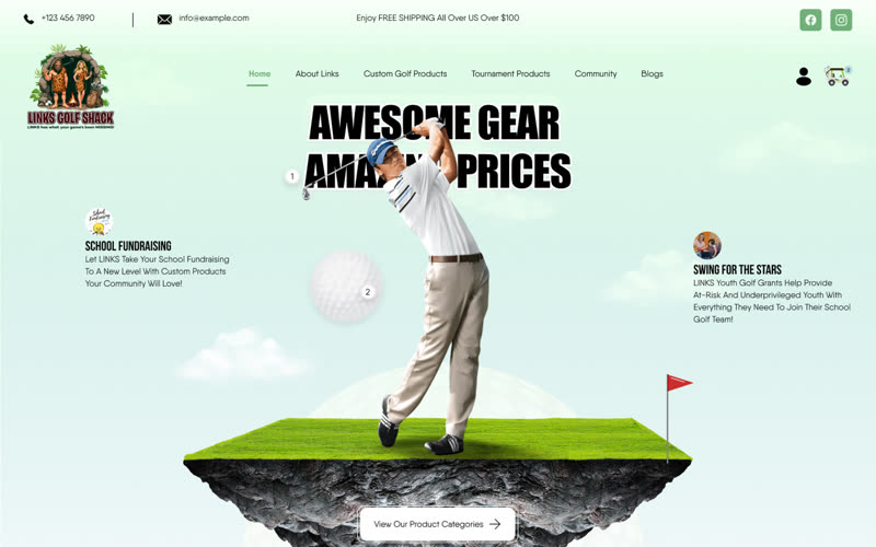 Golf Gear Store, Online store