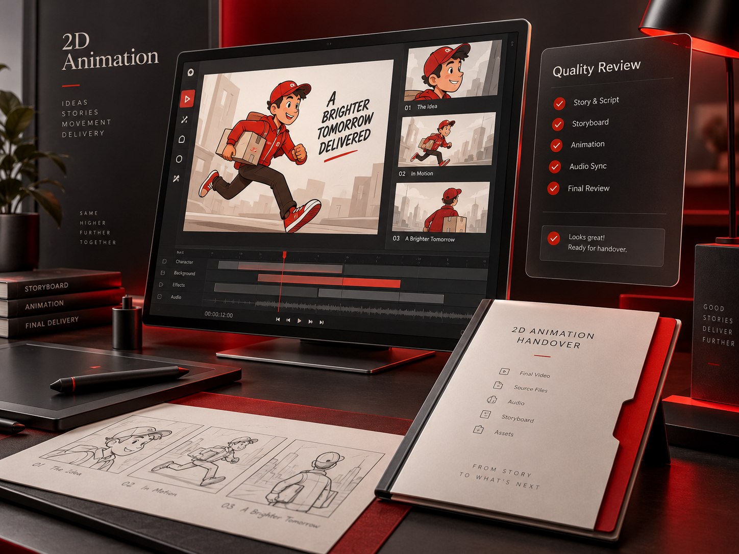 Quality review and delivery concept for 2d animation
