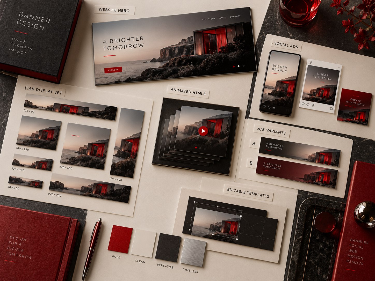 Concept deliverables and workflow for banner design