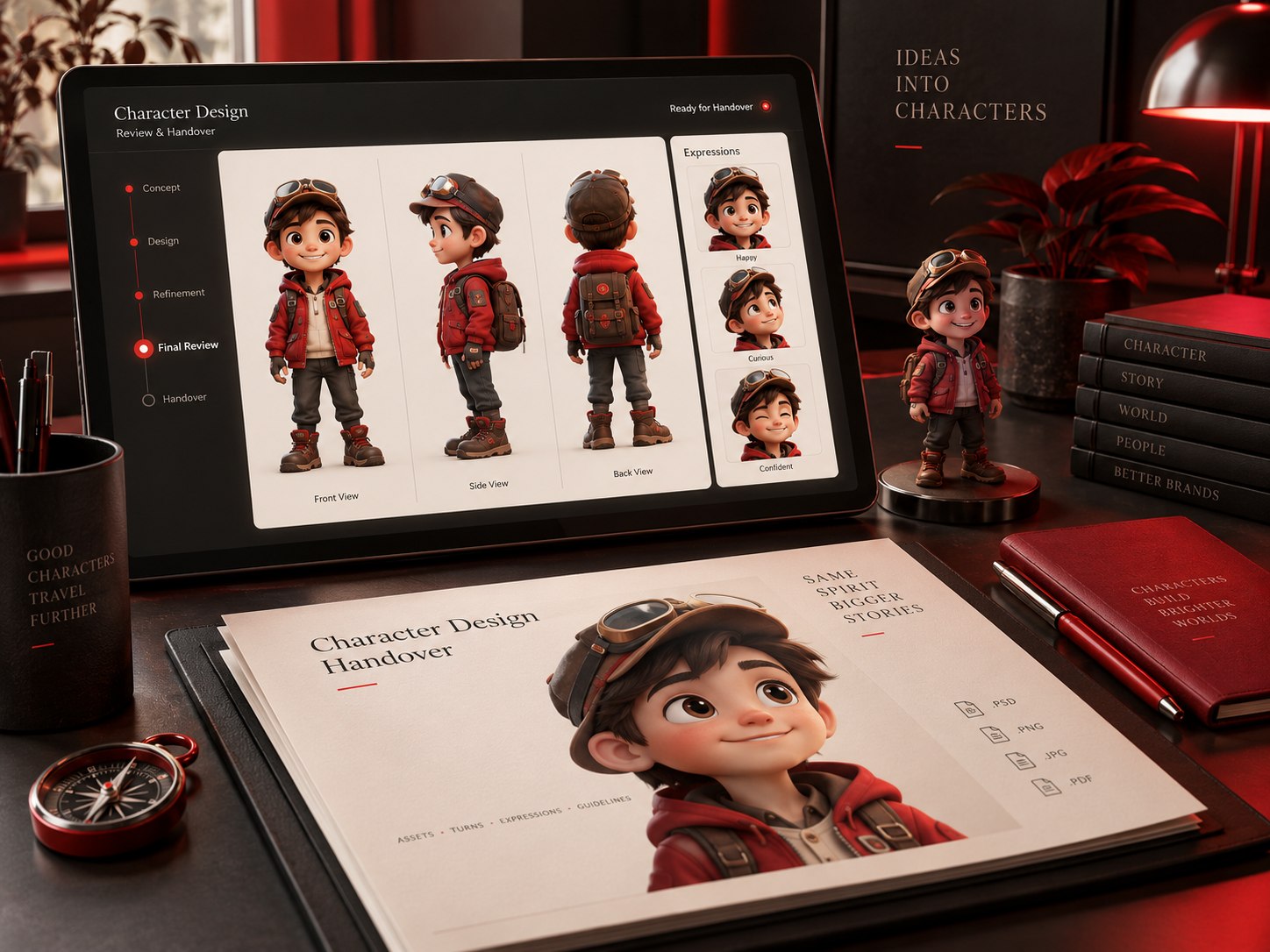 Quality review and delivery concept for character design