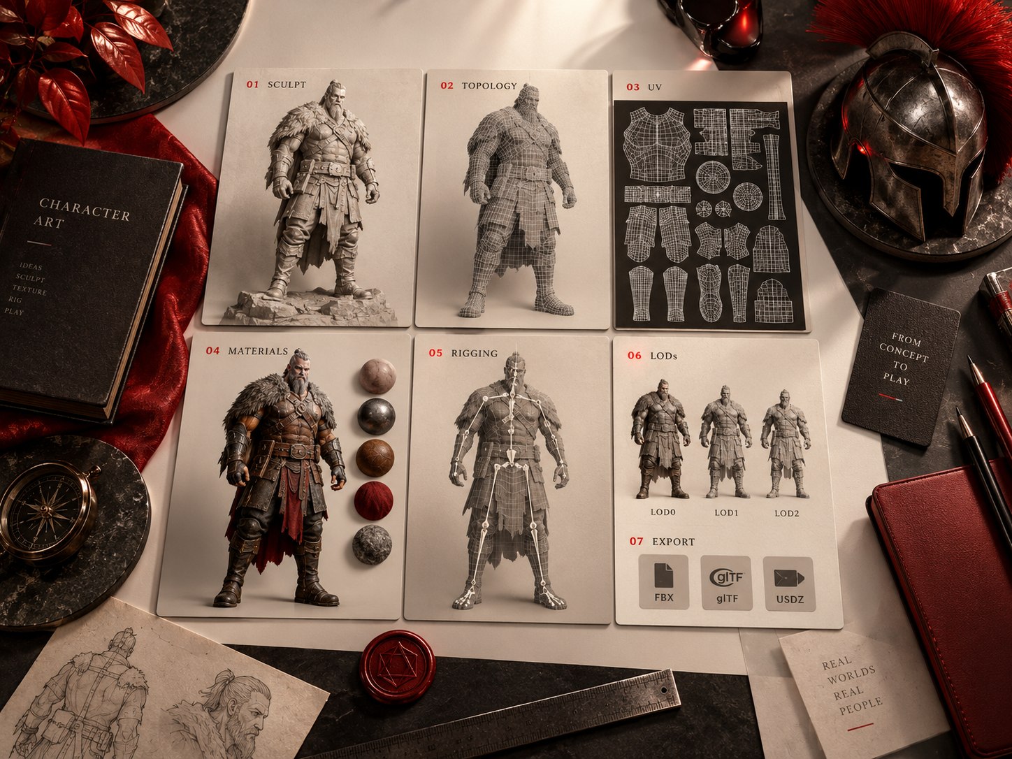 Concept deliverables and workflow for character modeling