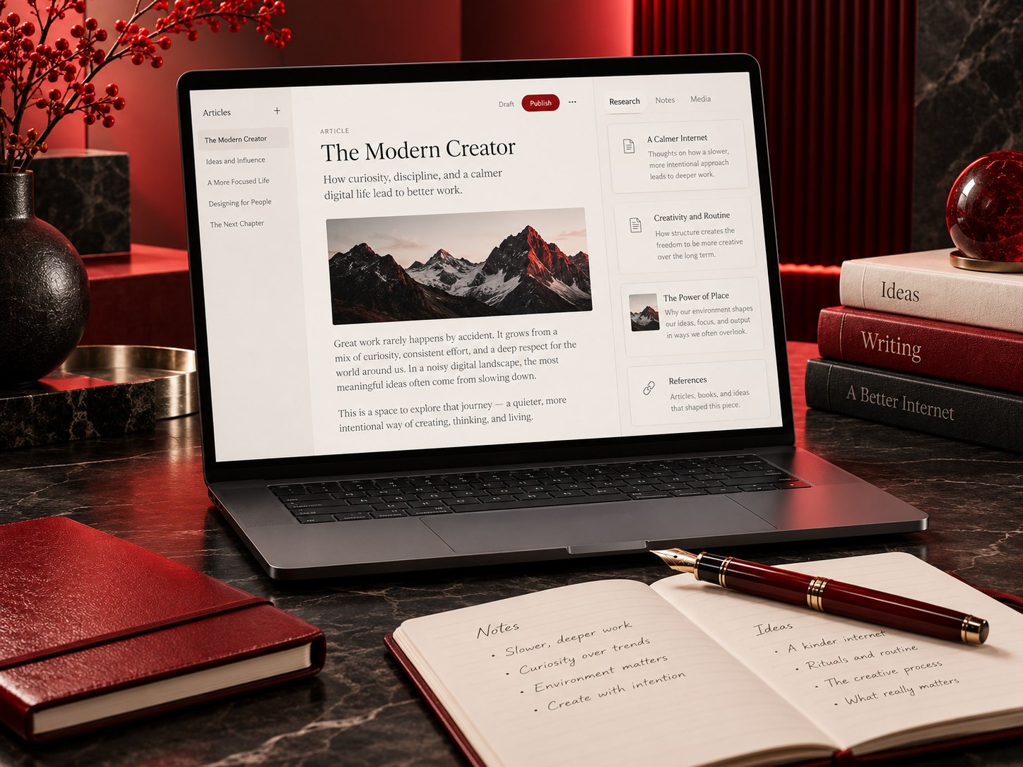 Editorial content writing, research and article layout