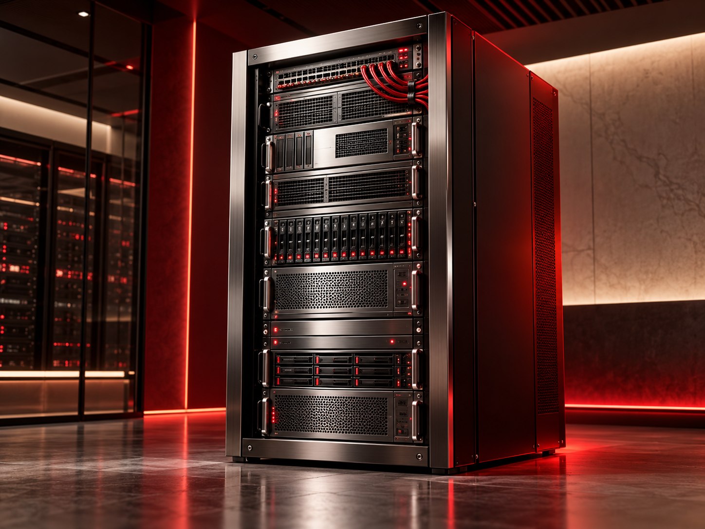 Dedicated server rack and private network infrastructure