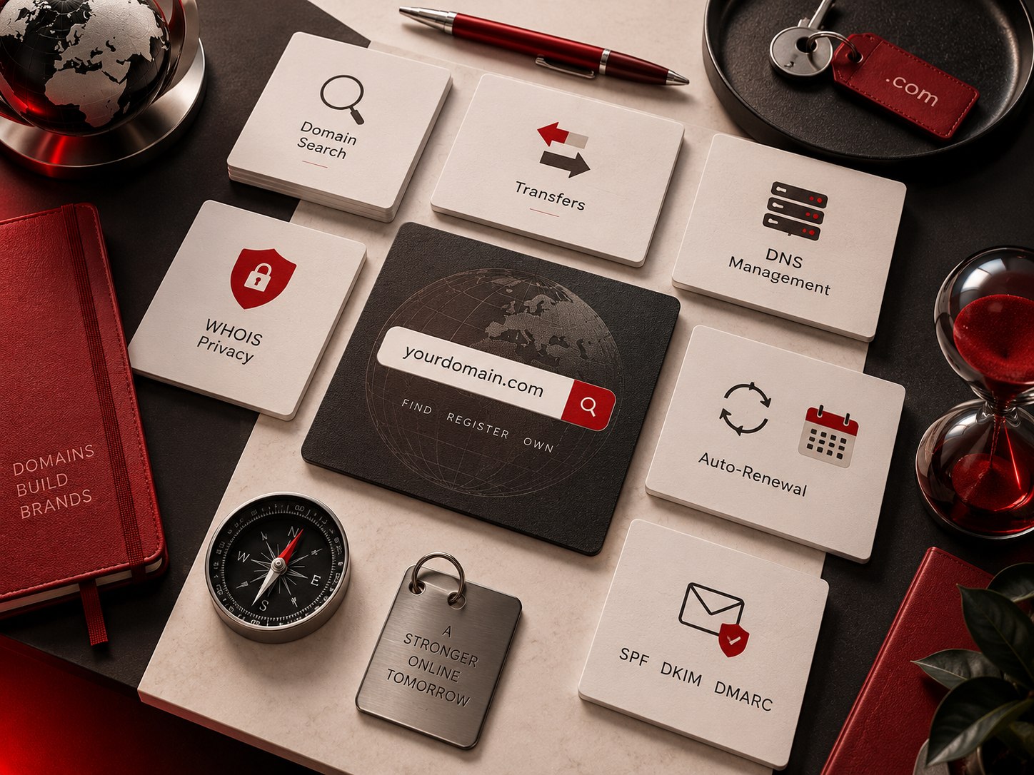 Concept deliverables and workflow for domain registration