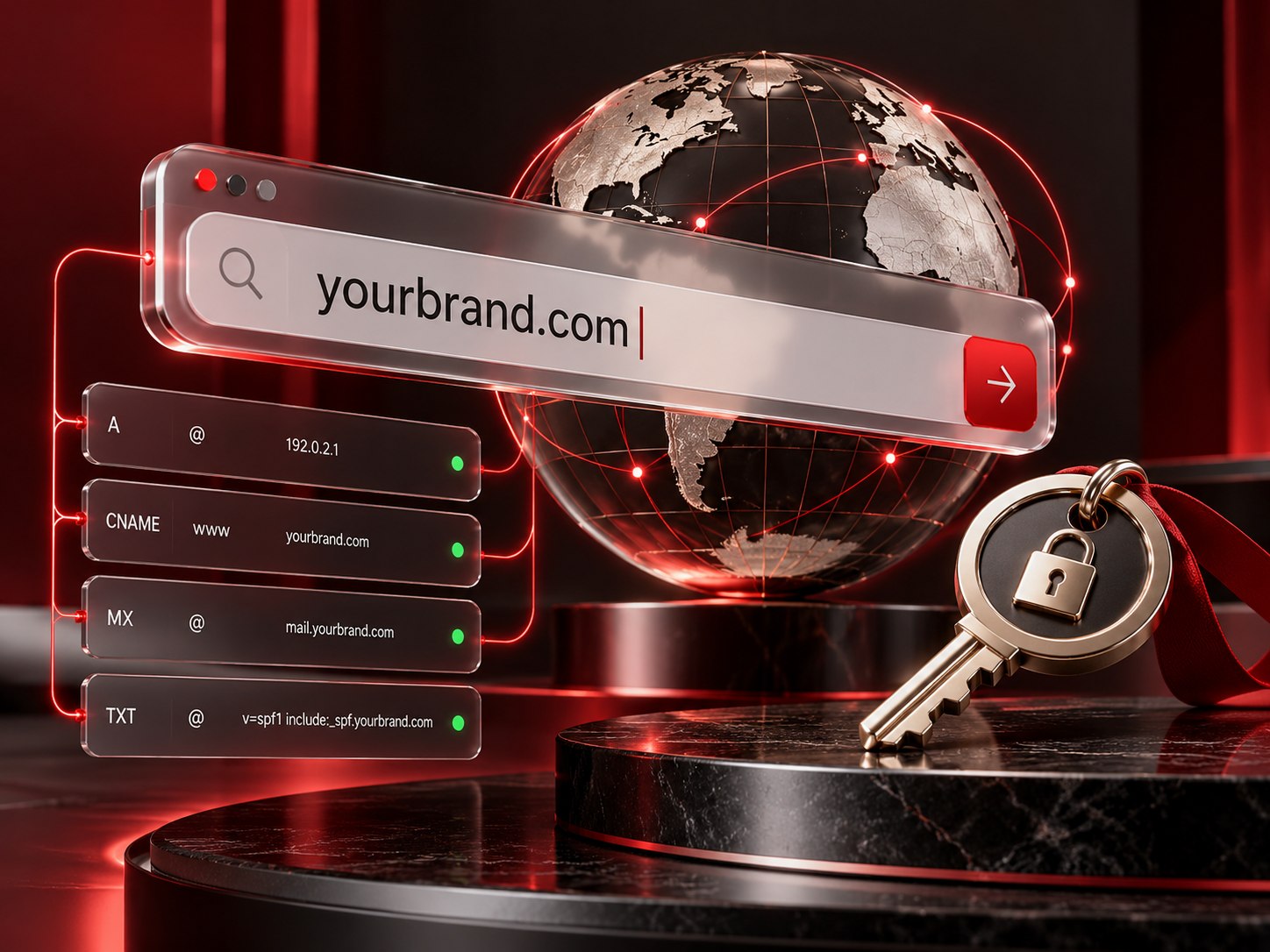 Domain search, DNS records and secure domain ownership