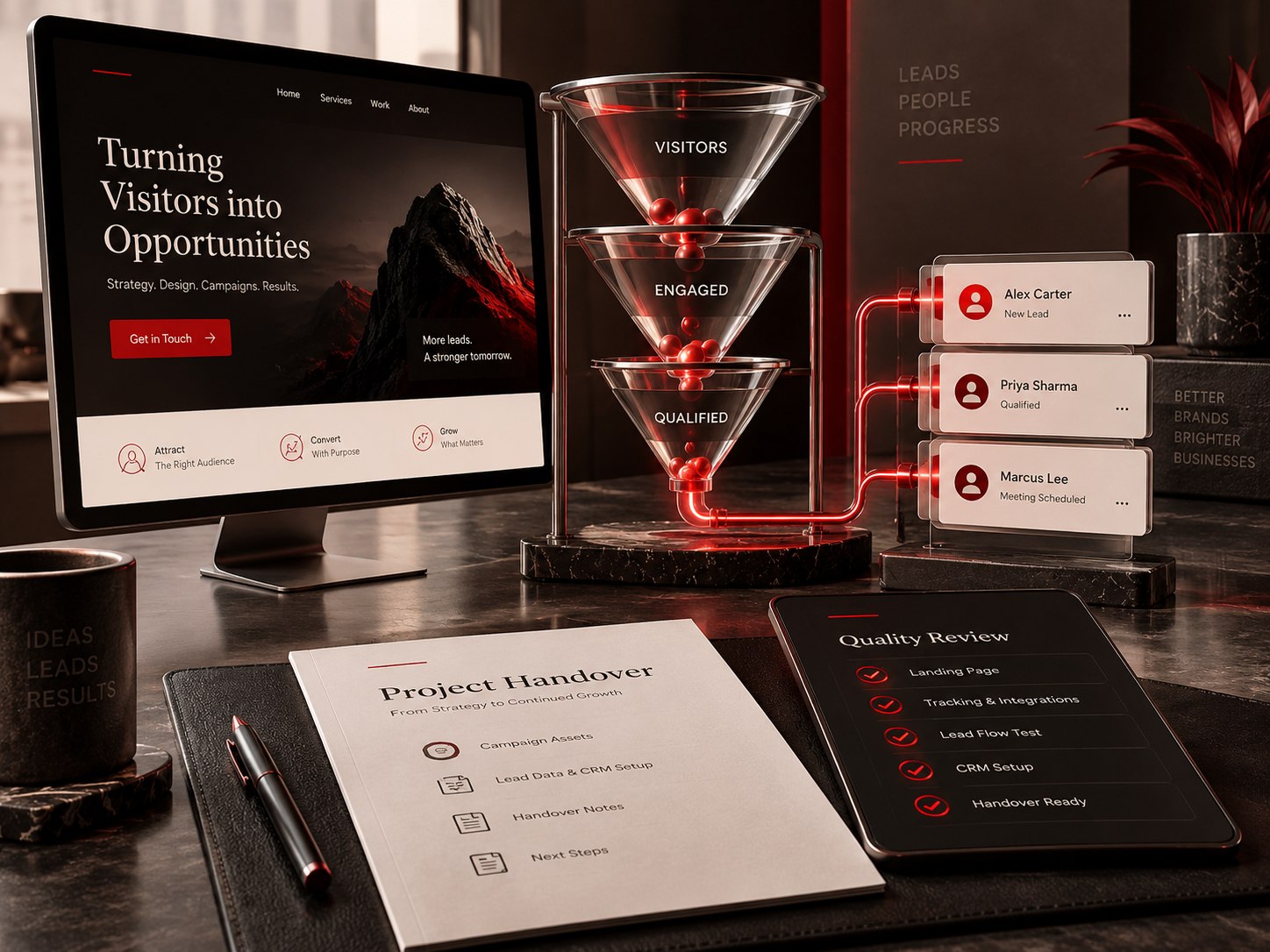 Quality review and delivery concept for lead generation