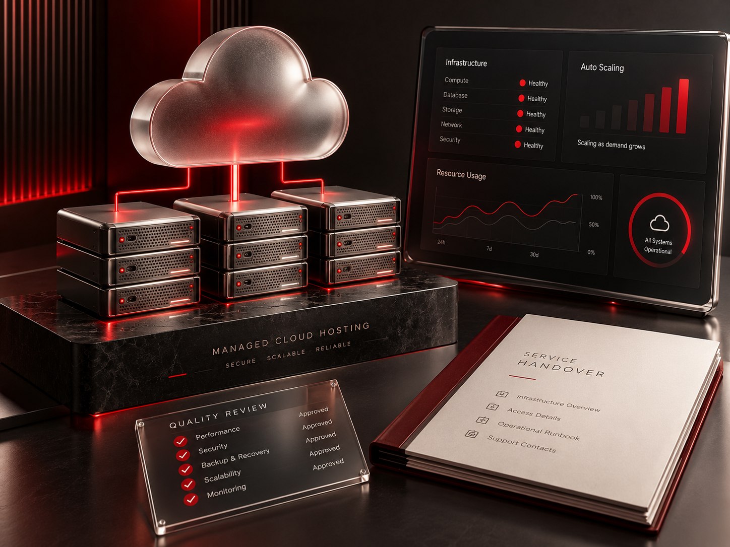 Quality review and delivery concept for managed cloud hosting