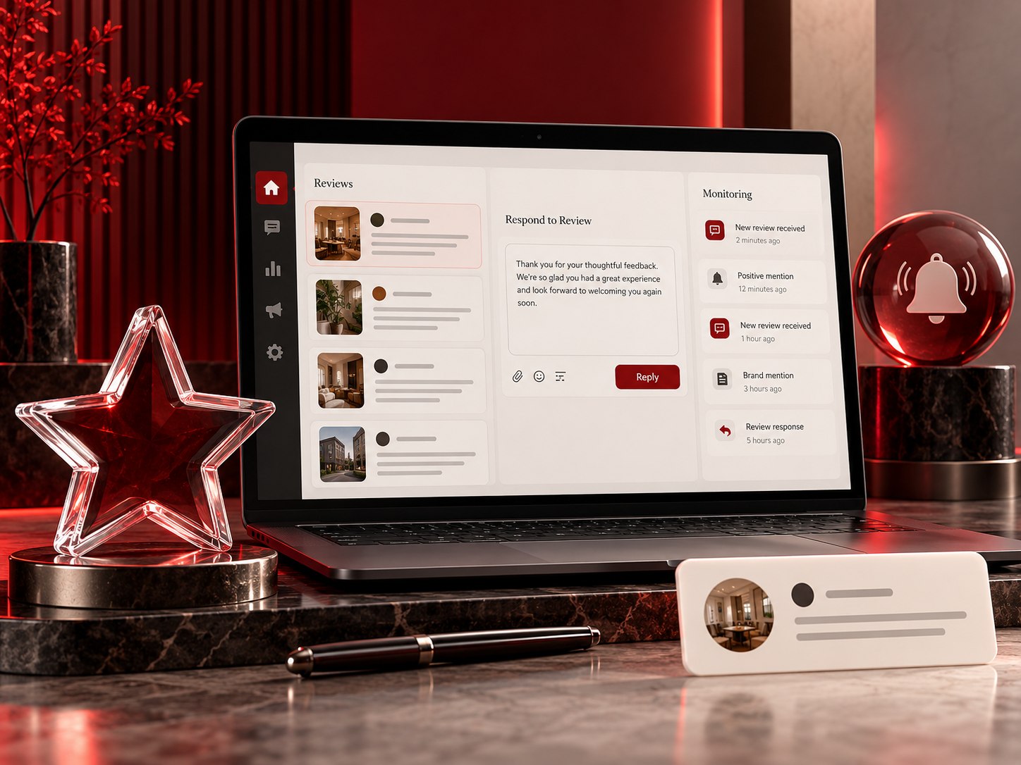 Online review monitoring and brand response management