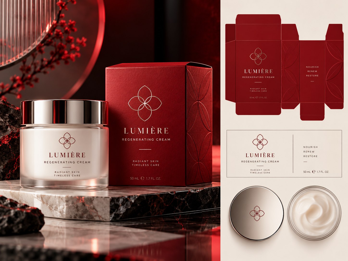 Product packaging, label design and print dieline concept