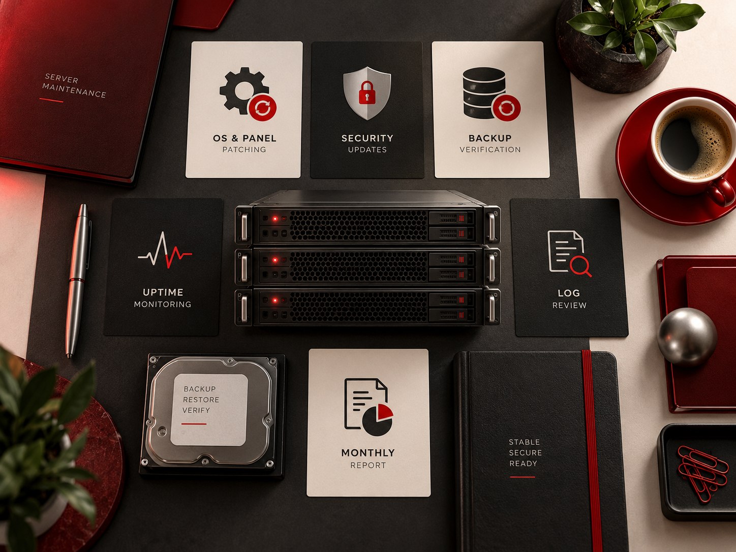 Concept deliverables and workflow for server maintenance