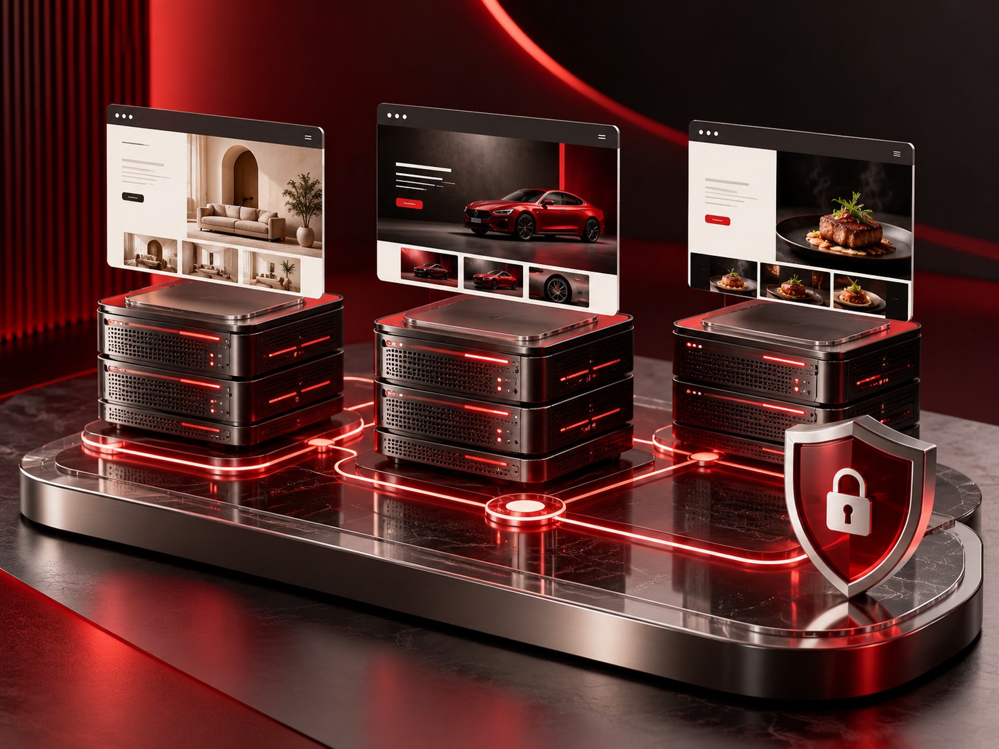 Shared hosting infrastructure serving multiple websites
