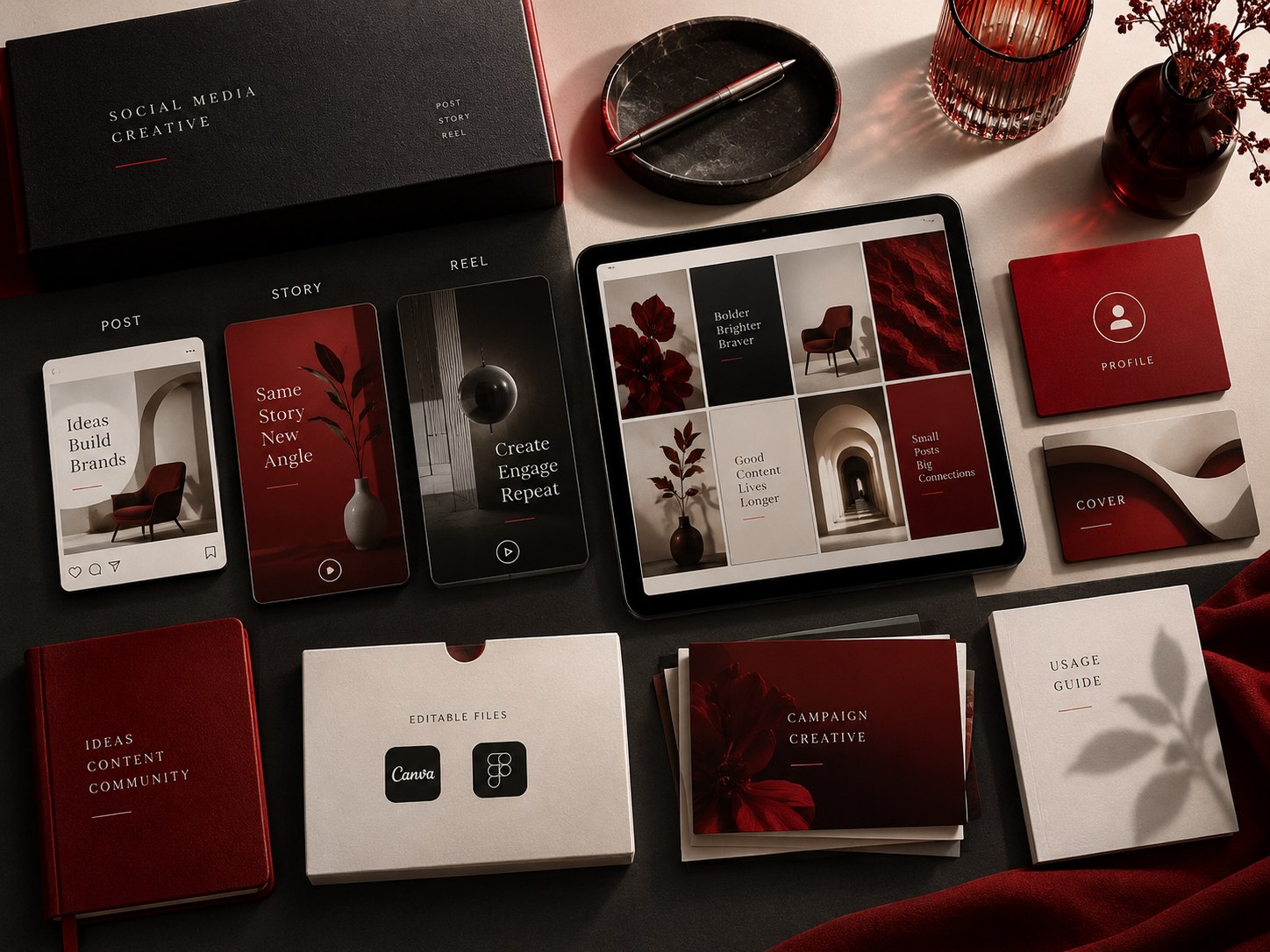 Concept deliverables and workflow for social media graphic design