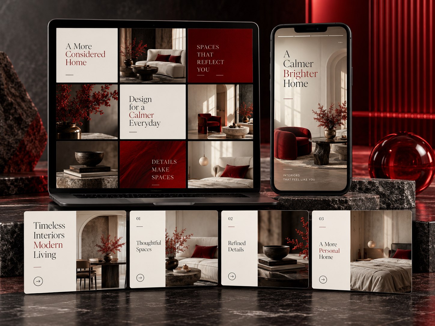 Coordinated social post, story and carousel design templates