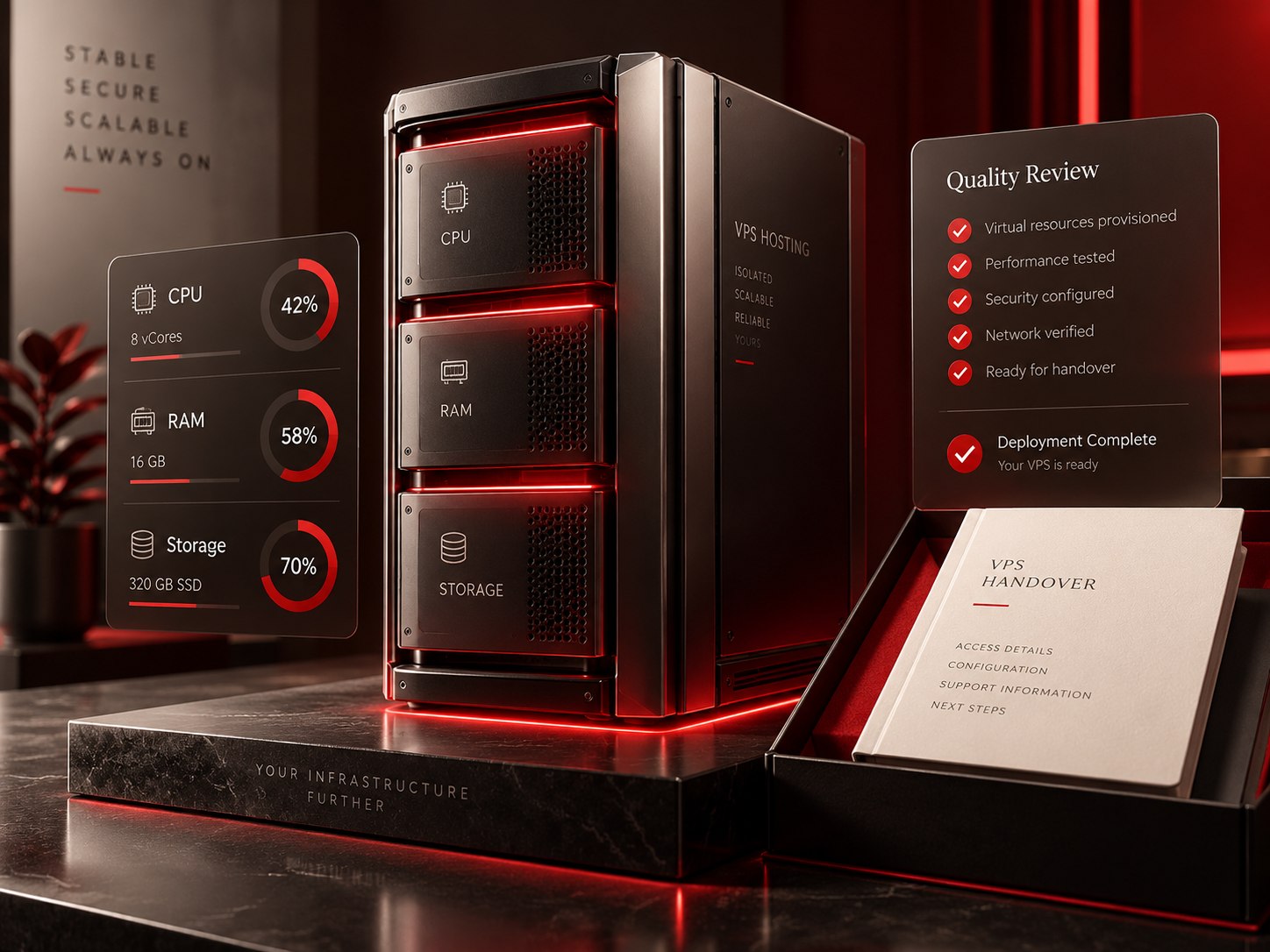 Quality review and delivery concept for vps hosting