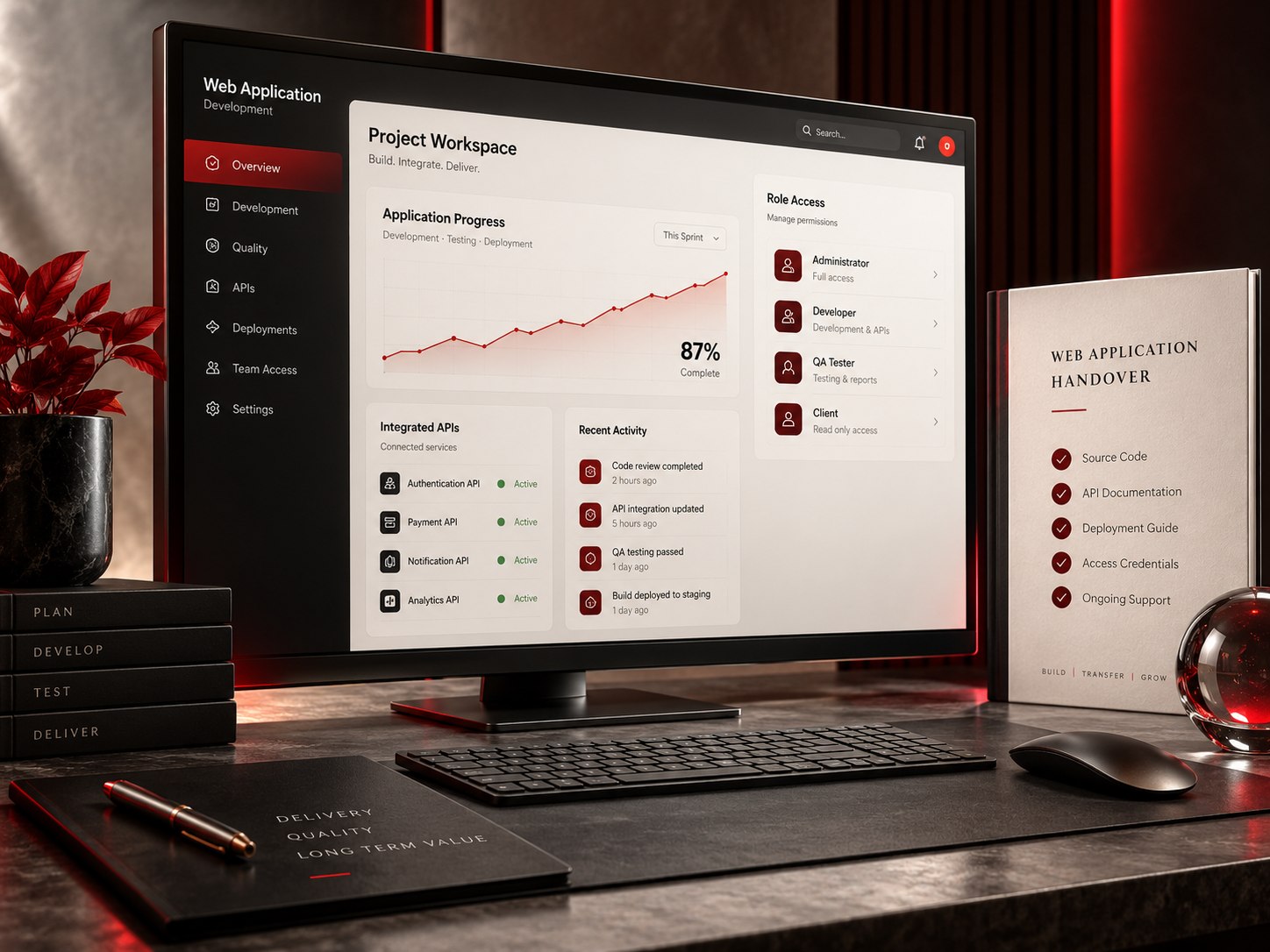 Quality review and delivery concept for web application development