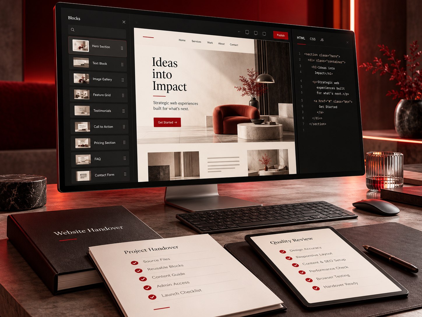 Quality review and delivery concept for wordpress development